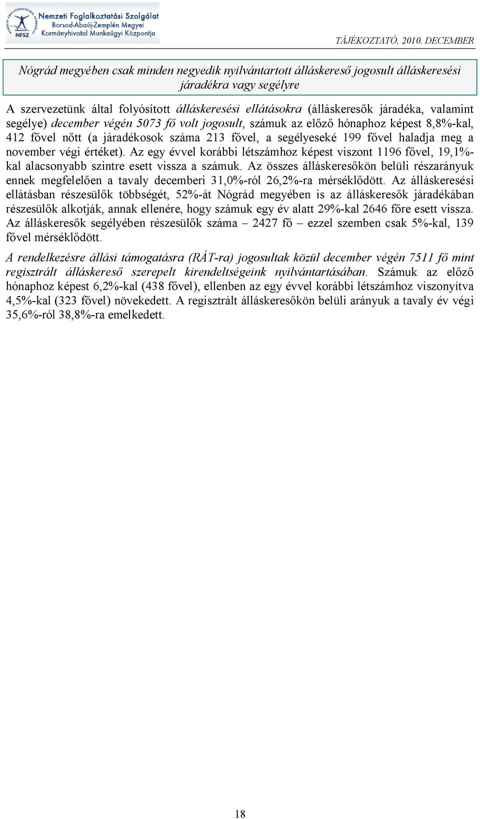 Az egy évvel korábbi létszámhoz képest viszont 1196 f vel, 19,1%- kal alacsonyabb szintre esett vissza a számuk.