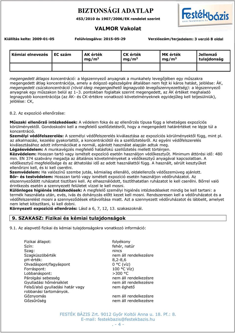 levegőszennyezettség): a légszennyező anyagnak egy műszakon belül az 1 3.