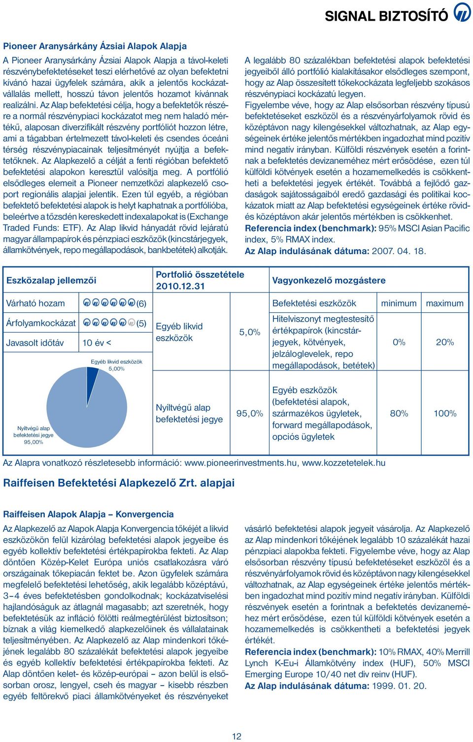 Az Alap befektetési célja, hogy a befektetők részére a normál részvénypiaci kockázatot meg nem haladó mértékű, alaposan diverzifikált részvény portfóliót hozzon létre, ami a tágabban értelmezett