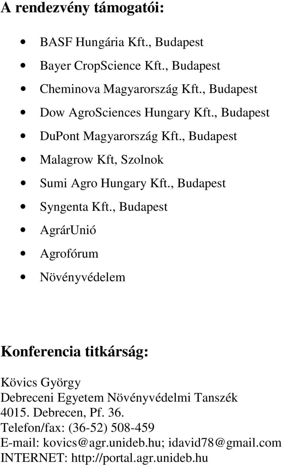 , Budapest Syngenta Kft.
