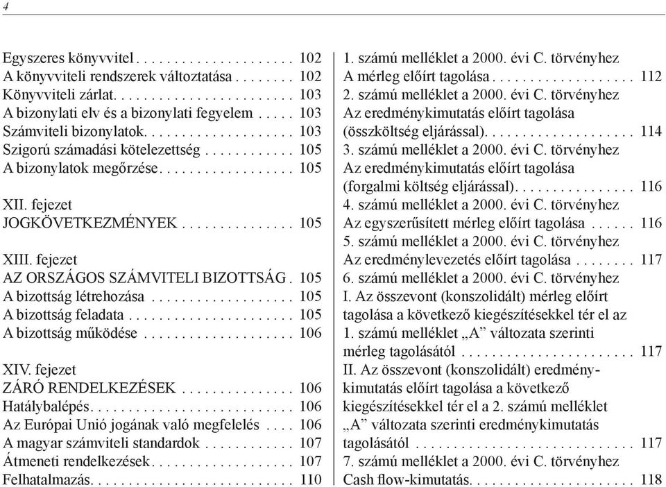 .. 105 A bizottság feladata... 105 A bizottság működése... 106 XIV. fejezet ZÁRÓ RENDELKEZÉSEK... 106 Hatálybalépés.... 106 Az Európai Unió jogának való megfelelés... 106 A magyar számviteli standardok.