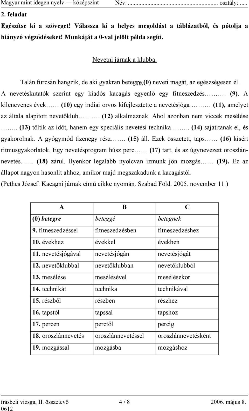A kilencvenes évek (10) egy indiai orvos kifejlesztette a nevetésjóga (11), amelyet az általa alapított nevetőklub. (12) alkalmaznak. Ahol azonban nem viccek mesélése.