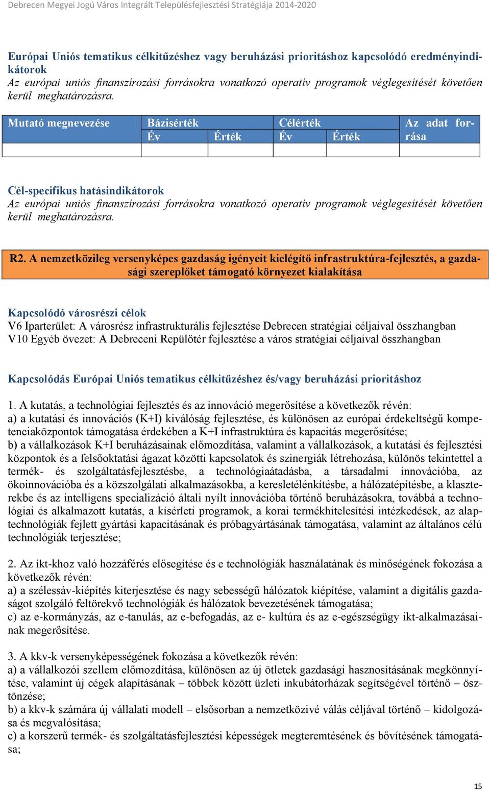 Mutató megnevezése Bázisérték Célérték Az adat forrása Év Érték Év Érték Cél-specifikus hatásindikátorok Az európai uniós finanszírozási forrásokra vonatkozó operatív programok véglegesítését
