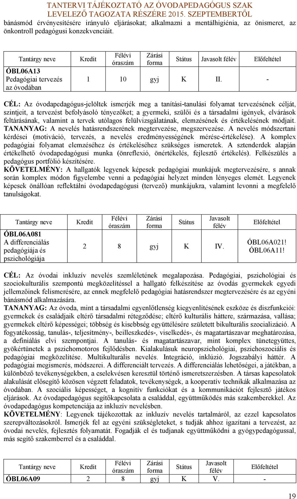 valamint a terve utólagos felülvizsgálatána, elemzéséne és értéeléséne módjait. TANANYAG: A nevelés hatásrendszeréne megtervezése, megszervezése.