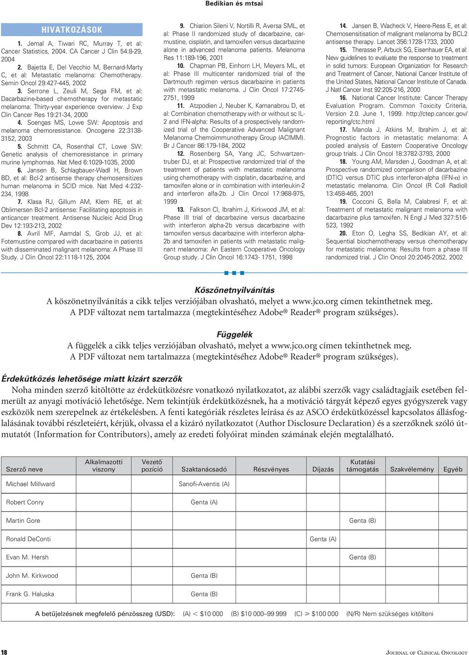 Serrone L, Zeuli M, Sega FM, et al: e-based chemotherapy for metastatic melanoma: Thirty-year experience overview. J Exp Clin Cancer Res 19:21-34, 2000 4.