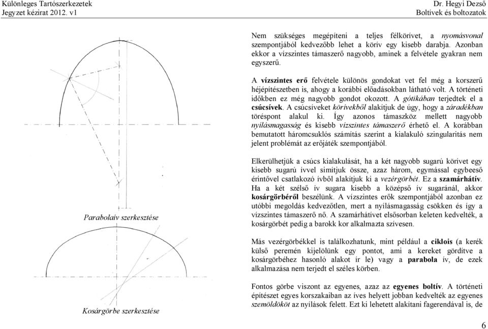 A vízszintes erő felvétele különös gondokat vet fel még a korszerű héjépítészetben is, ahogy a korábbi előadásokban látható volt. A történeti időkben ez még nagyobb gondot okozott.