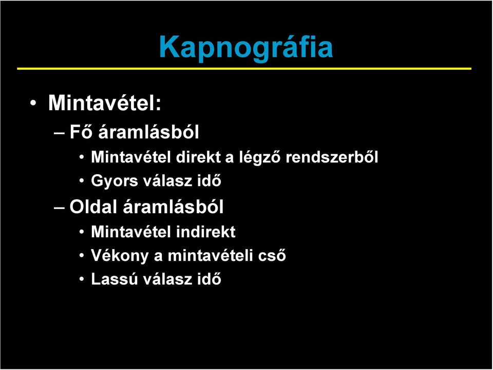 Gyors válasz idő Oldal áramlásból
