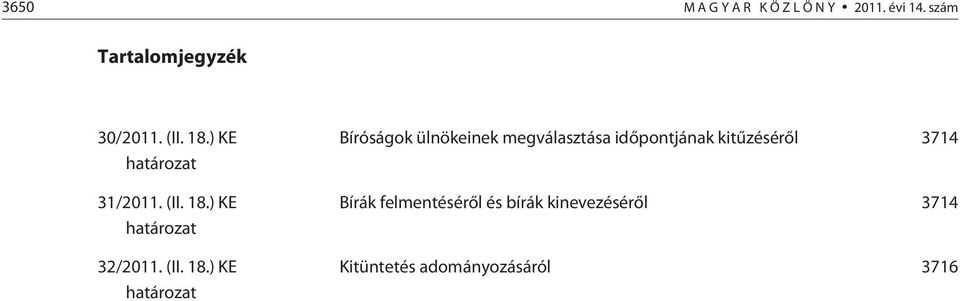 ) KE határozat 31/2011. ) KE határozat 32/2011.