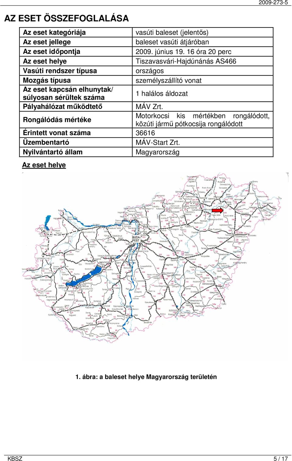 súlyosan sérültek száma 1 halálos áldozat Pályahálózat működtető MÁV Zrt.