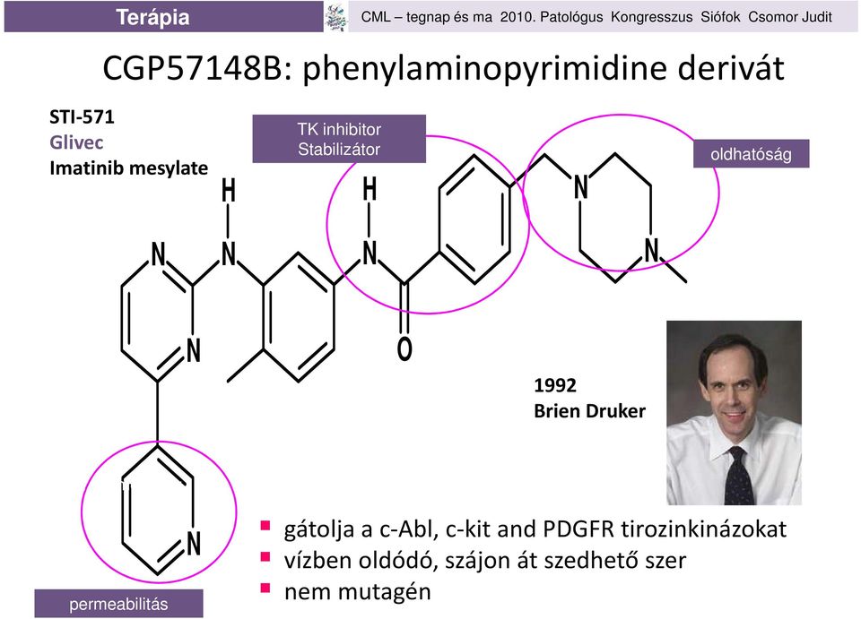 N O 1992 Brien Druker Cellular permeability permeabilitás N Batch 1: 331 mg, 26 August 1992