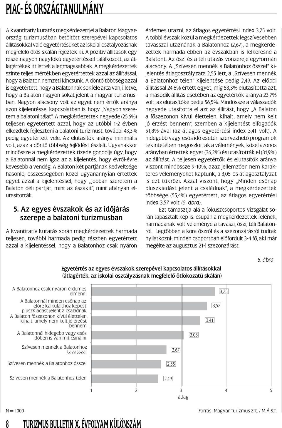 A megkérdezettek szinte teljes mértékben egyetértettek azzal az állítással, hogy a Balaton nemzeti kincsünk.