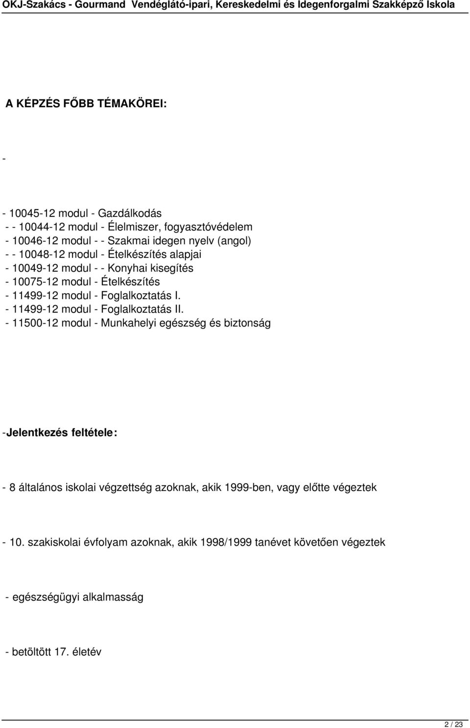 - 1199-12 modul - Foglalkoztatás II.