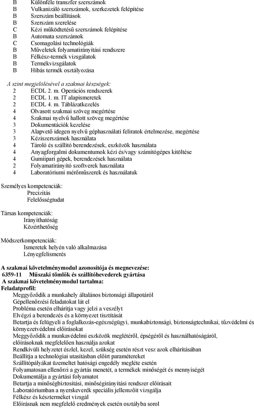 m. IT alapismeretek 2 ECDL 4. m.