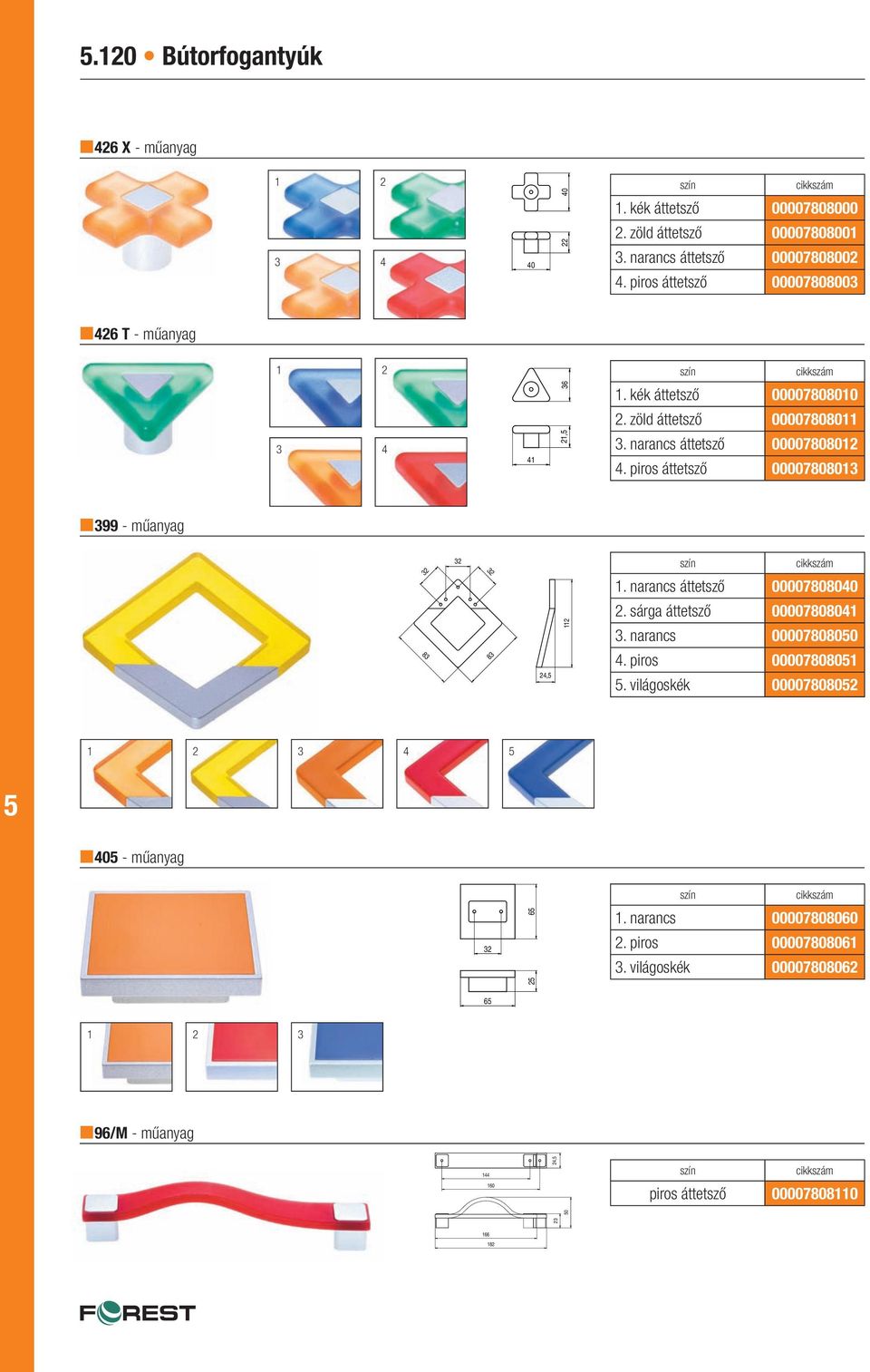 piros áttetsző 00007808013 399 - műanyag 1. narancs áttetsző 000078080 2. sárga áttetsző 00007808041 112 3. narancs 0000780800 83 83 24, 4.