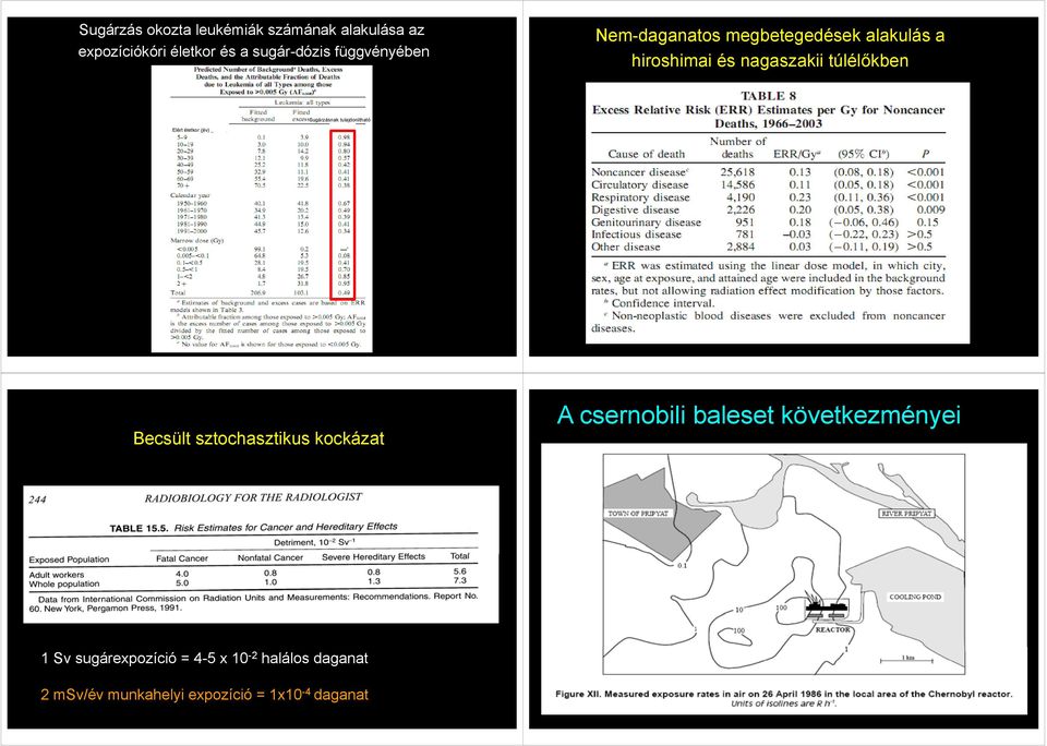 Sugárzásnak tulajdonítható Elért életkor (év) Becsült sztochasztikus kockázat A csernobili