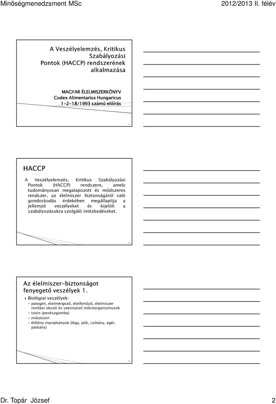 jellemző veszélyeket és kijelöli a szabályozásukra szolgáló intézkedéseket.