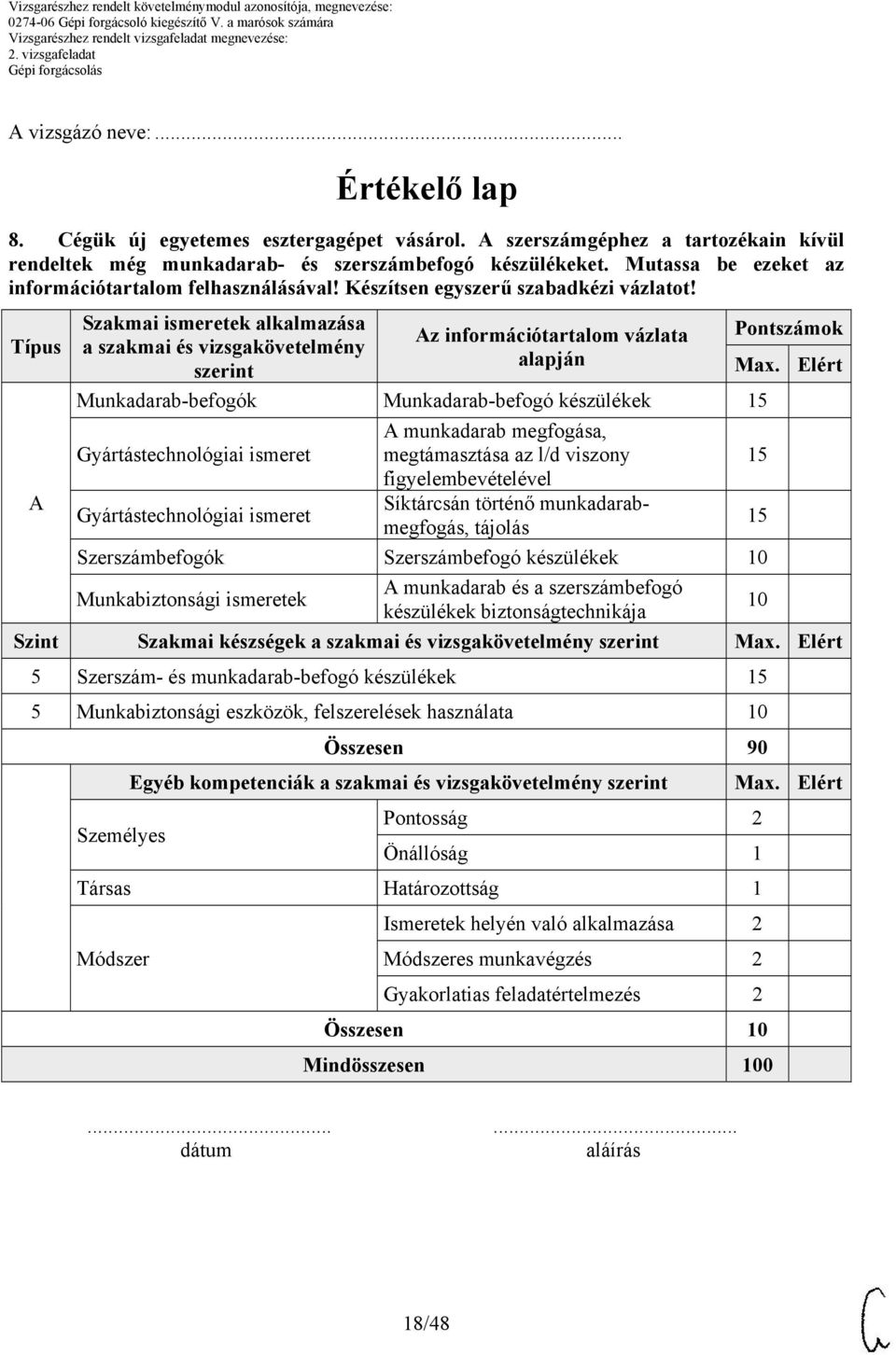 Elért Munkadarab-befogók Munkadarab-befogó készülékek 15 Gyártástechnológiai ismeret A munkadarab megfogása, megtámasztása az l/d viszony 15 figyelembevételével A Síktárcsán történő munkadarab-