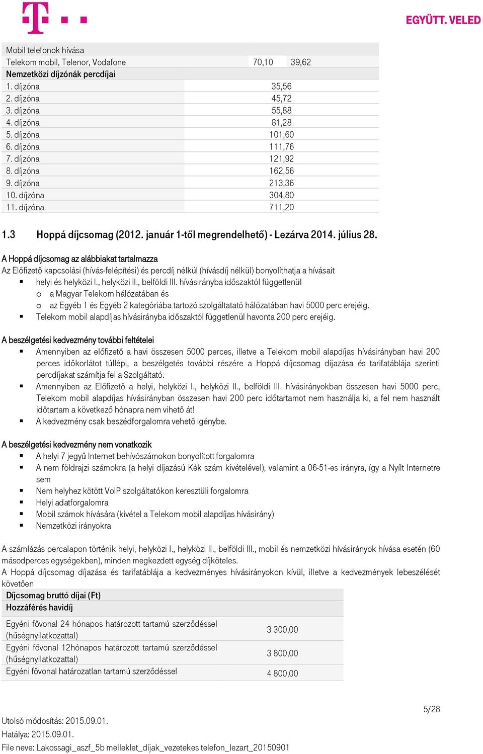 A Hoppá díjcsomag az alábbiakat tartalmazza Az Előfizető kapcsolási (hívás-felépítési) és percdíj nélkül (hívásdíj nélkül) bonyolíthatja a hívásait helyi és helyközi I., helyközi II., belföldi III.