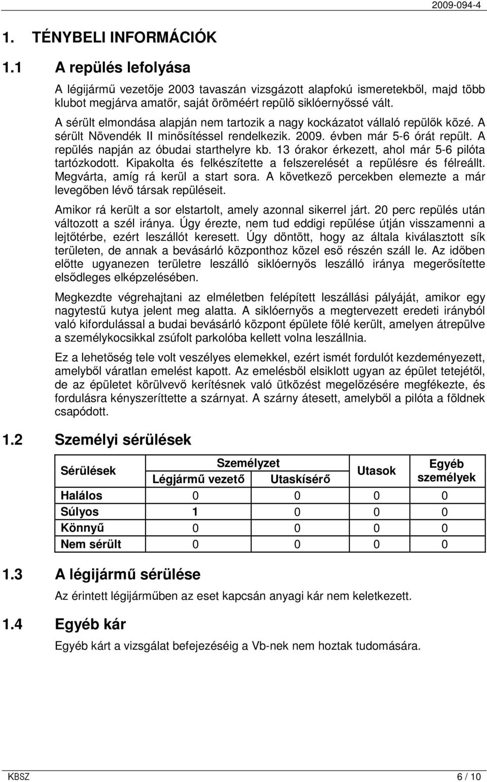 A repülés napján az óbudai starthelyre kb. 13 órakor érkezett, ahol már 5-6 pilóta tartózkodott. Kipakolta és felkészítette a felszerelését a repülésre és félreállt.