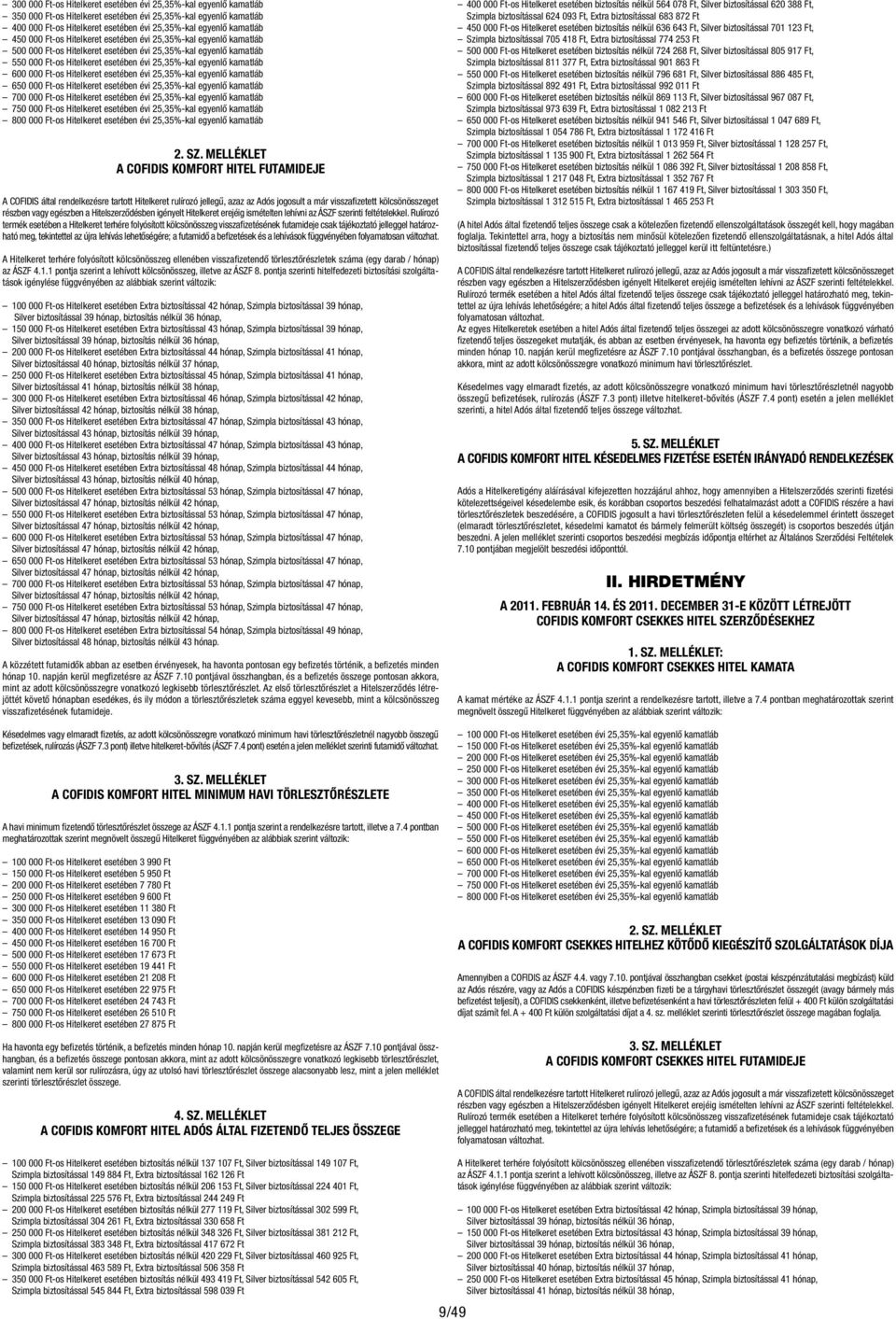 600 000 Ft-os Hitelkeret esetében évi 25,35%-kal egyenlő kamatláb 650 000 Ft-os Hitelkeret esetében évi 25,35%-kal egyenlő kamatláb 700 000 Ft-os Hitelkeret esetében évi 25,35%-kal egyenlő kamatláb
