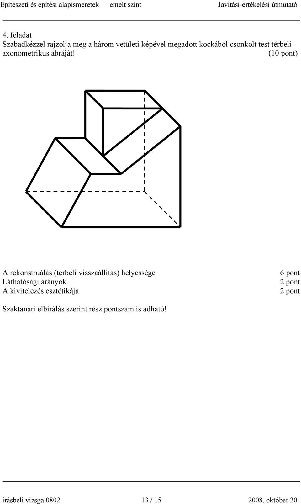 (10 pont) A rekonstruálás (térbeli visszaállítás) helyessége Láthatósági arányok A