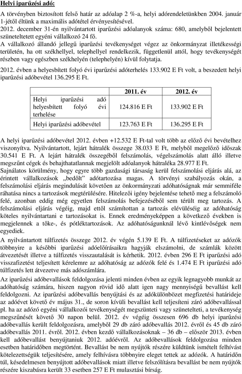 A vállalkozó állandó jellegű iparűzési tevékenységet végez az önkormányzat illetékességi területén, ha ott székhellyel, telephellyel rendelkezik, függetlenül attól, hogy tevékenységét részben vagy