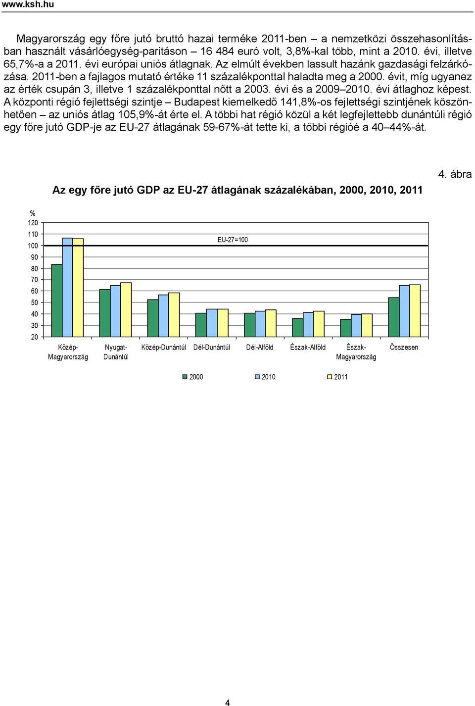 évit, míg ugyanez az érték csupán 3, illetve 1 százalékponttal nőtt a 2003. évi és a 2009 2010. évi átlaghoz képest.