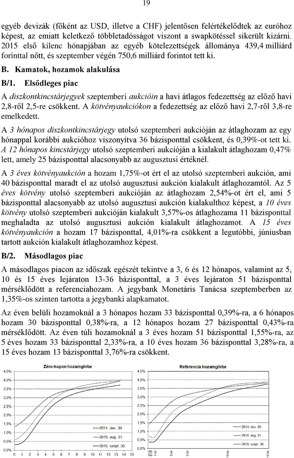 Elsődleges piac A diszkontkincstárjegyek szeptemberi aukcióin a havi átlagos fedezettség az előző havi 2,8-ről 2,5-re csökkent.