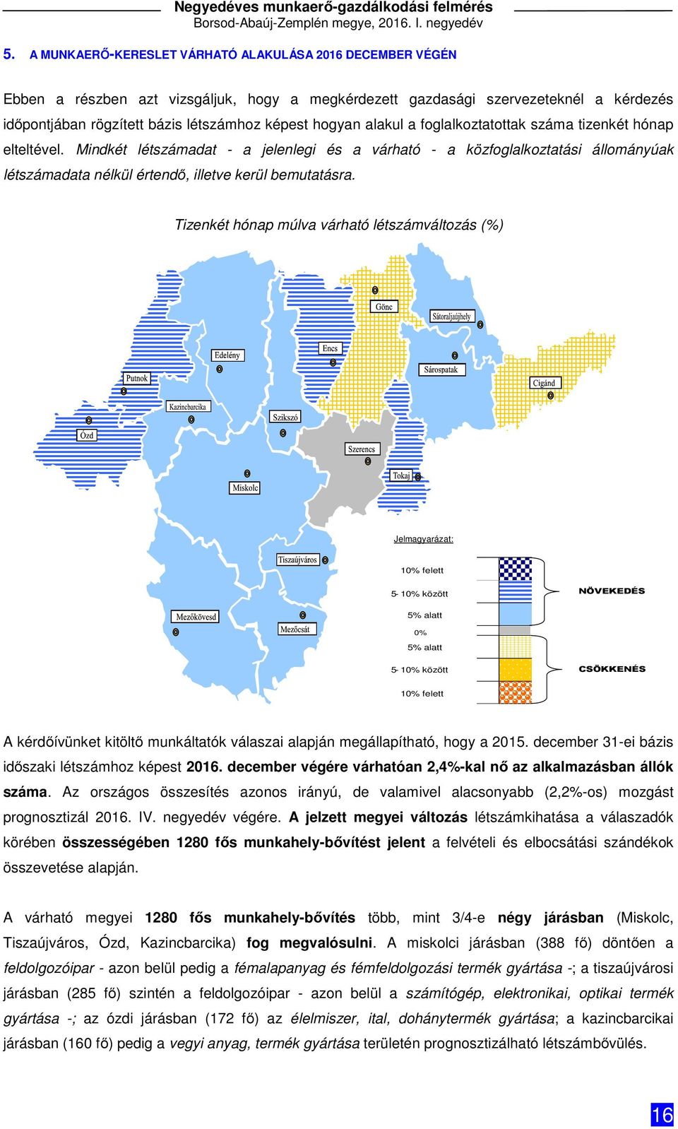 Mindkét létszámadat - a jelenlegi és a várható - a közfoglalkoztatási állományúak létszámadata nélkül értendő, illetve kerül bemutatásra.