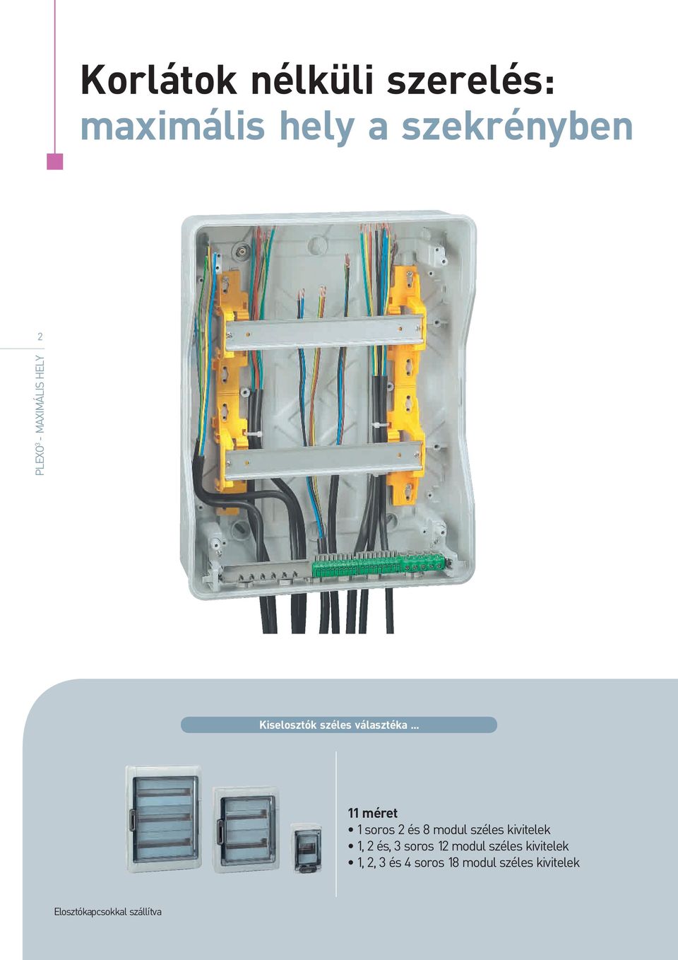 .. 11 méret 1 soros 2 és 8 modul széles kivitelek 1, 2 és, 3 soros 12