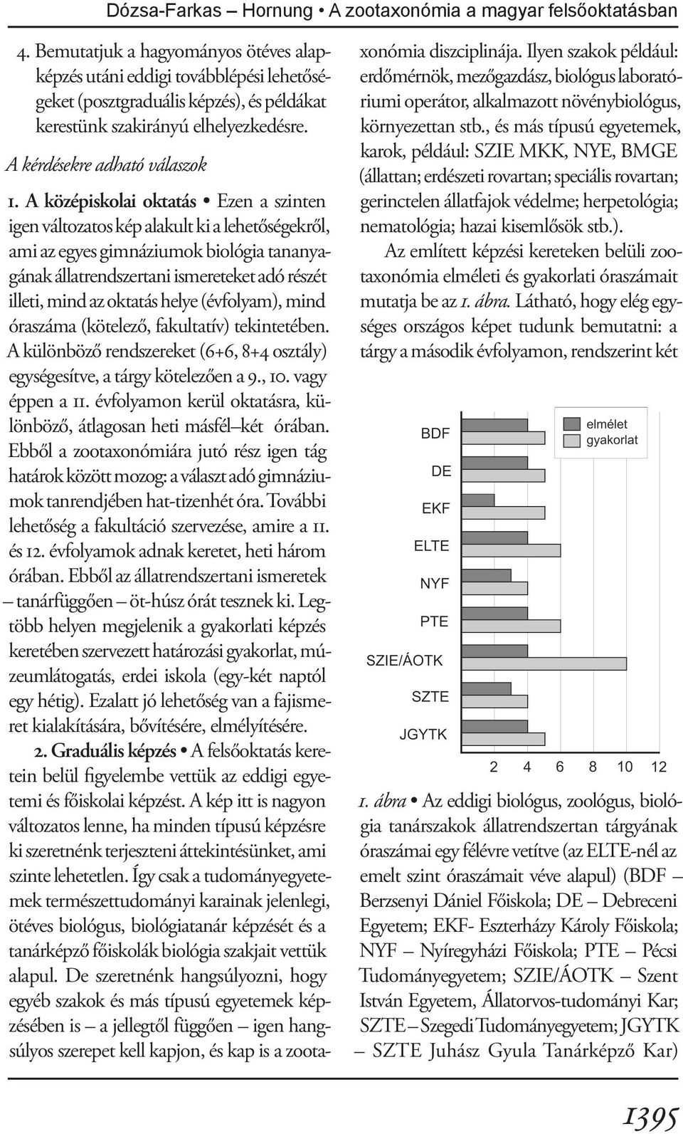 A középiskolai oktatás Ezen a szinten igen változatos kép alakult ki a lehetőségekről, ami az egyes gimnáziumok biológia tananyagának állatrendszertani ismereteket adó részét illeti, mind az oktatás