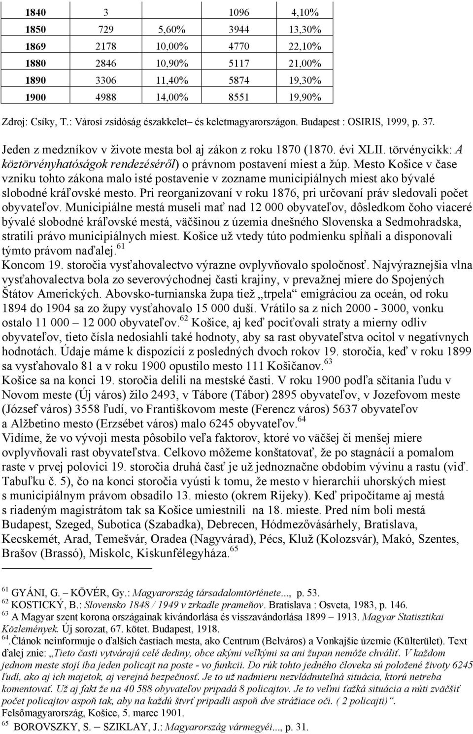 törvénycikk: A köztörvényhatóságok rendezéséről) o právnom postavení miest a žúp.