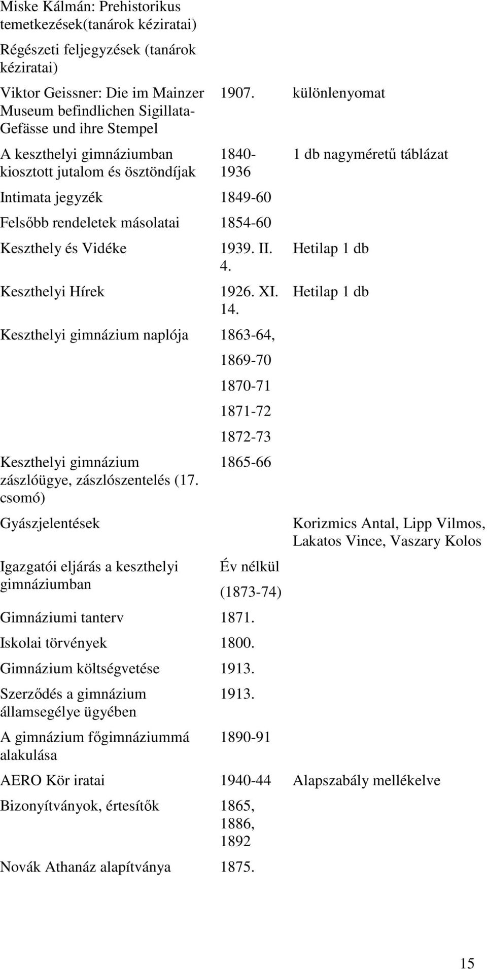 1926. XI. 14. Keszthelyi gimnázium naplója 1863-64, Keszthelyi gimnázium zászlóügye, zászlószentelés (17.
