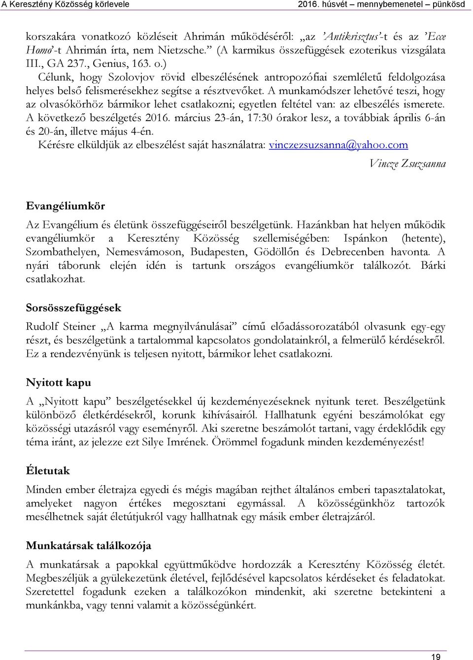 egy keresztény valami összekapcsolási oldal