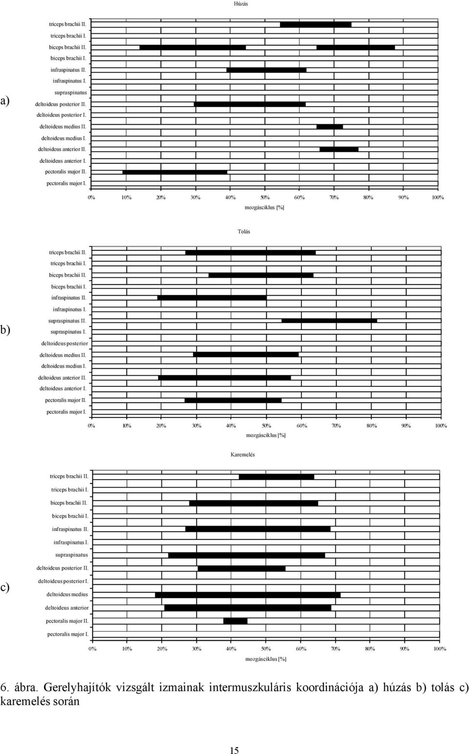 Gerelyhajítók vizsgált izmainak intermuszkuláris