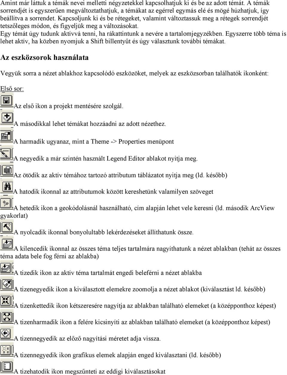 Kapcsoljunk ki és be rétegeket, valamint változtassuk meg a rétegek sorrendjét tetszőleges módon, és figyeljük meg a változásokat.