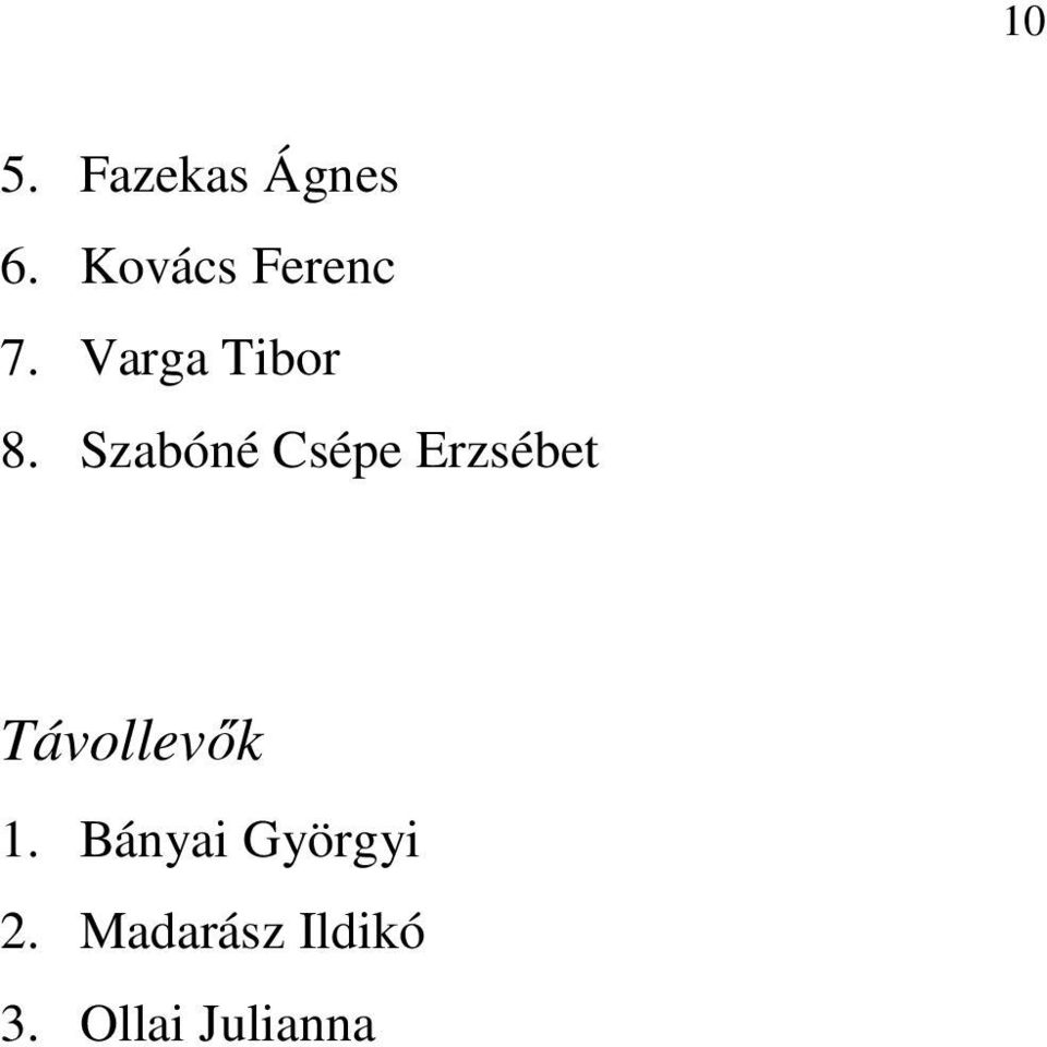 Szabóné Csépe Erzsébet Távollevők 1.