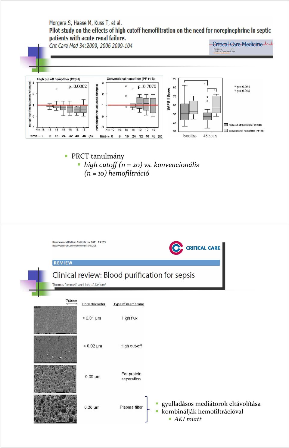 hemofiltráció gyulladásos mediátorok