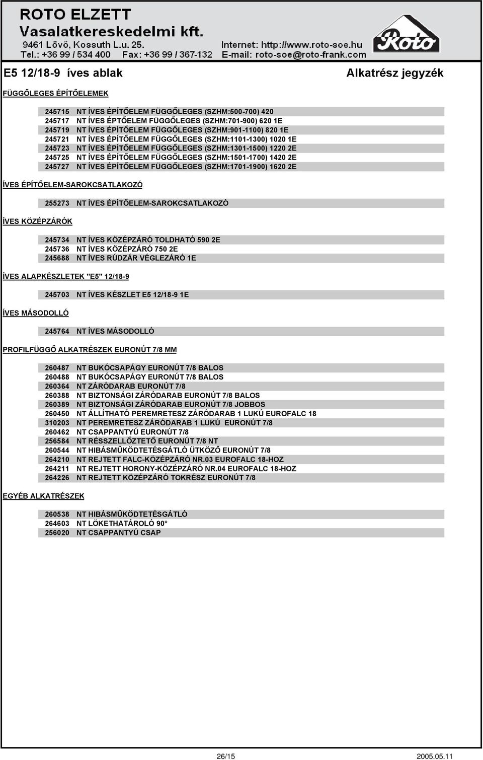 E5 12/18-9 bukónyíló ablak Vasalat áttekintés, alkalmazási diagram - PDF  Ingyenes letöltés
