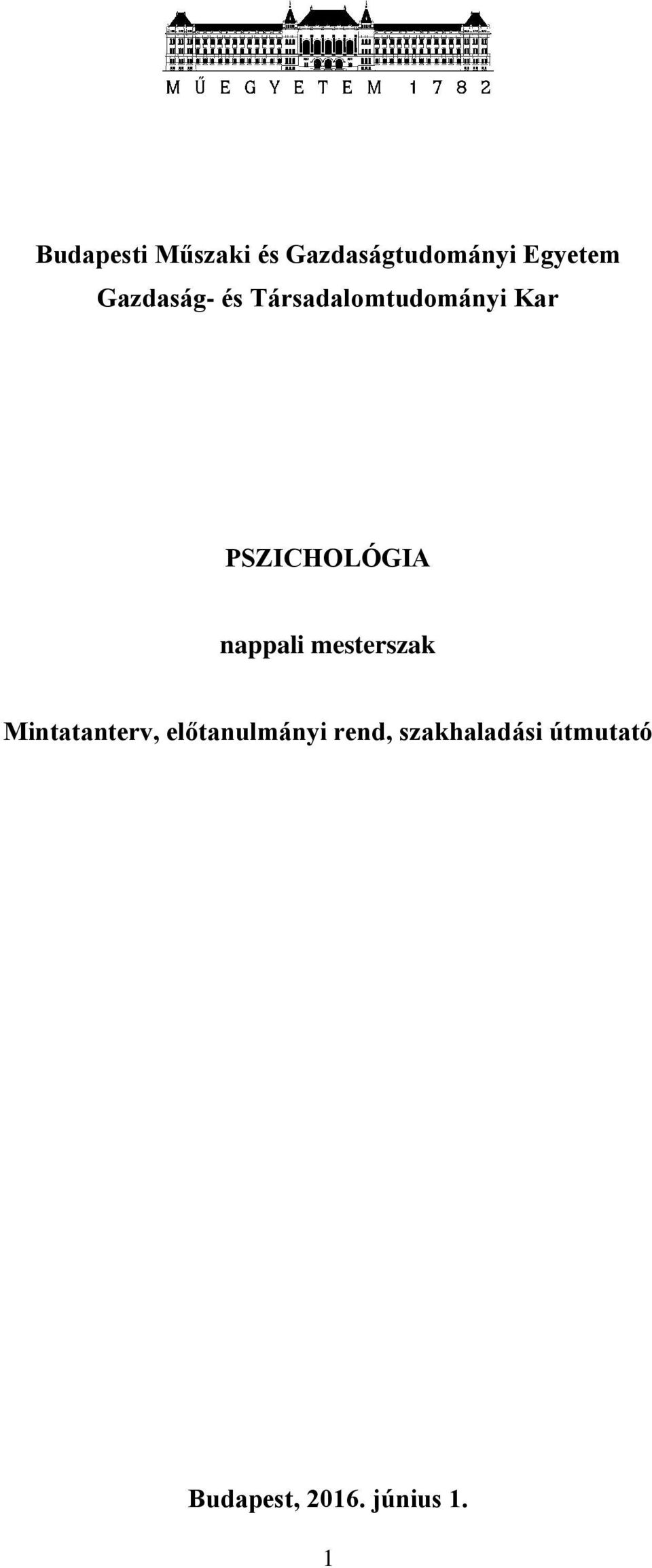 nappali mesterszak Mintatanterv, előtanulmányi