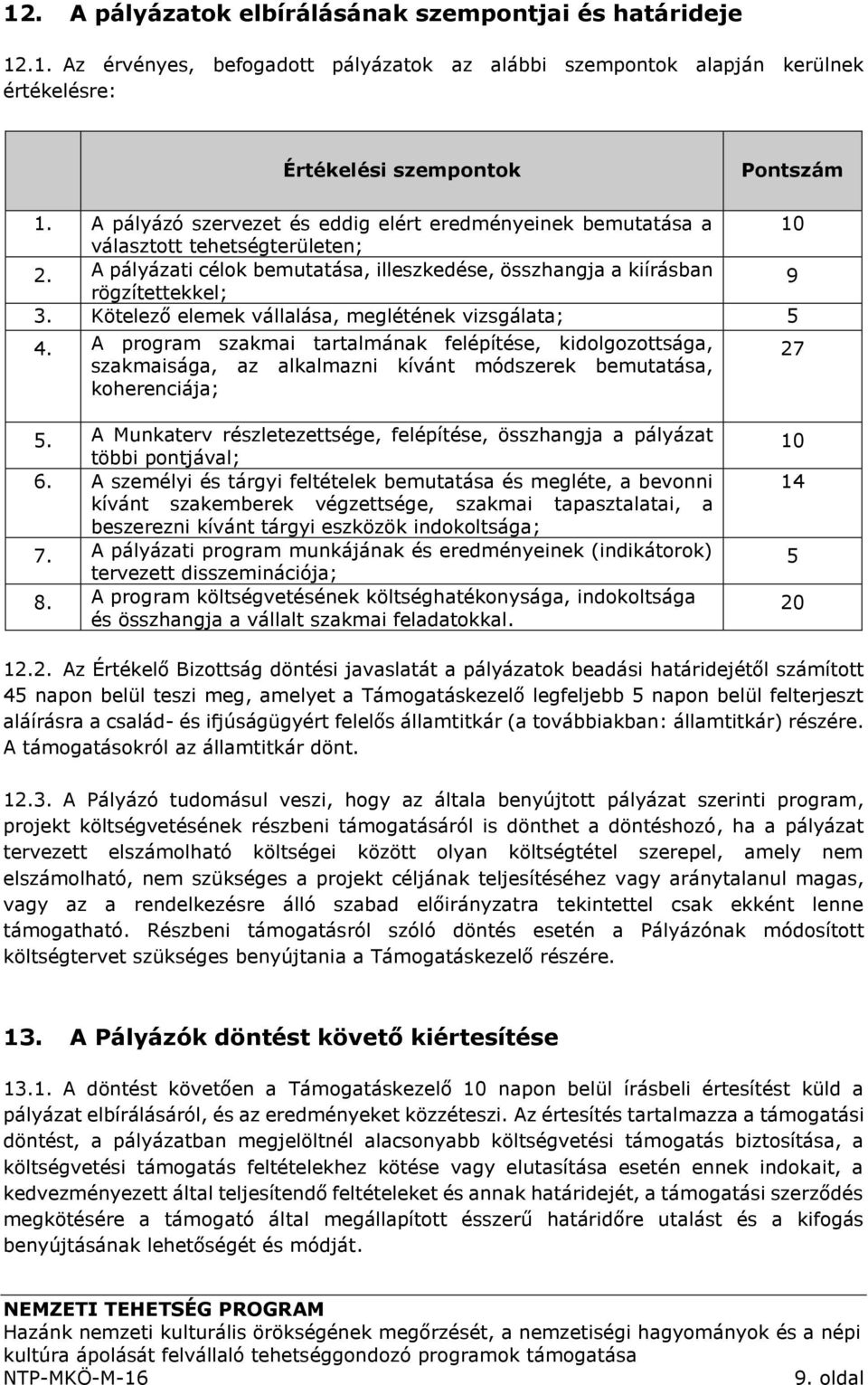 Kötelező elemek vállalása, meglétének vizsgálata; 5 4. A program szakmai tartalmának felépítése, kidolgozottsága, szakmaisága, az alkalmazni kívánt módszerek bemutatása, koherenciája; 27 5.