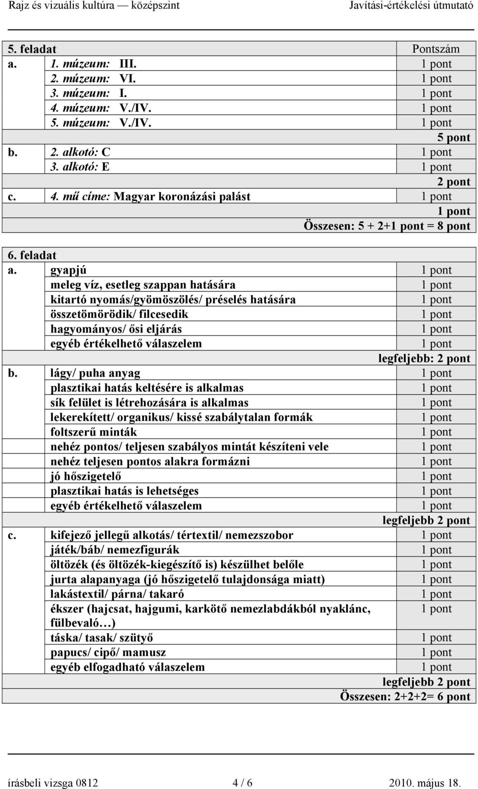 gyapjú meleg víz, esetleg szappan hatására kitartó nyomás/gyömöszölés/ préselés hatására összetömörödik/ filcesedik hagyományos/ ősi eljárás egyéb értékelhető válaszelem legfeljebb: 2 pont b.