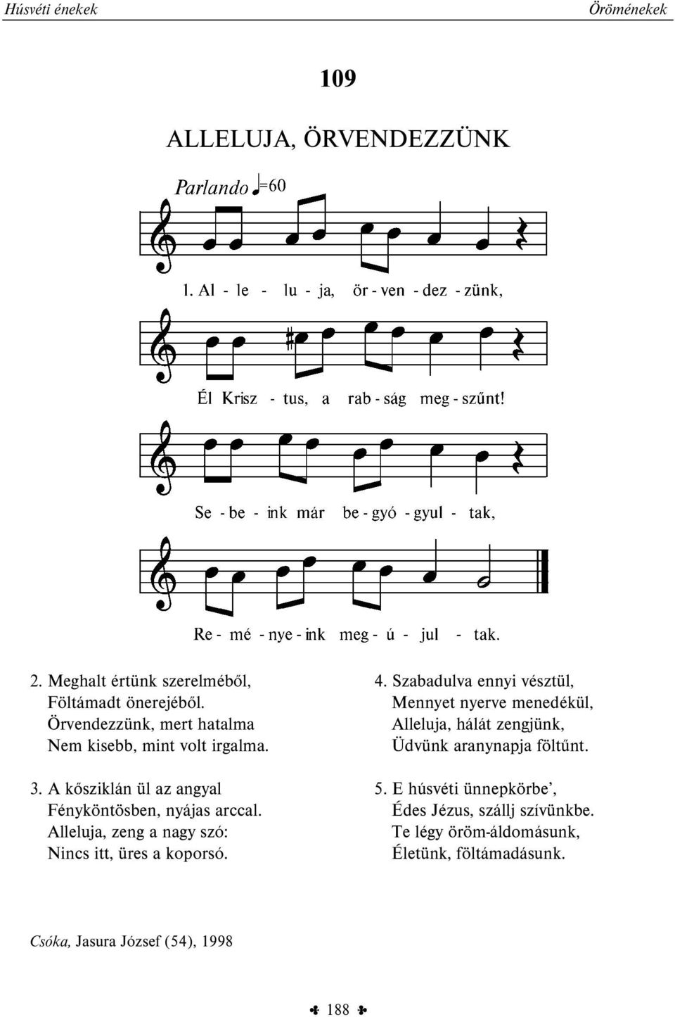 Alleluja, zeng a nagy szó: Nincs itt, üres a koporsó. 4.