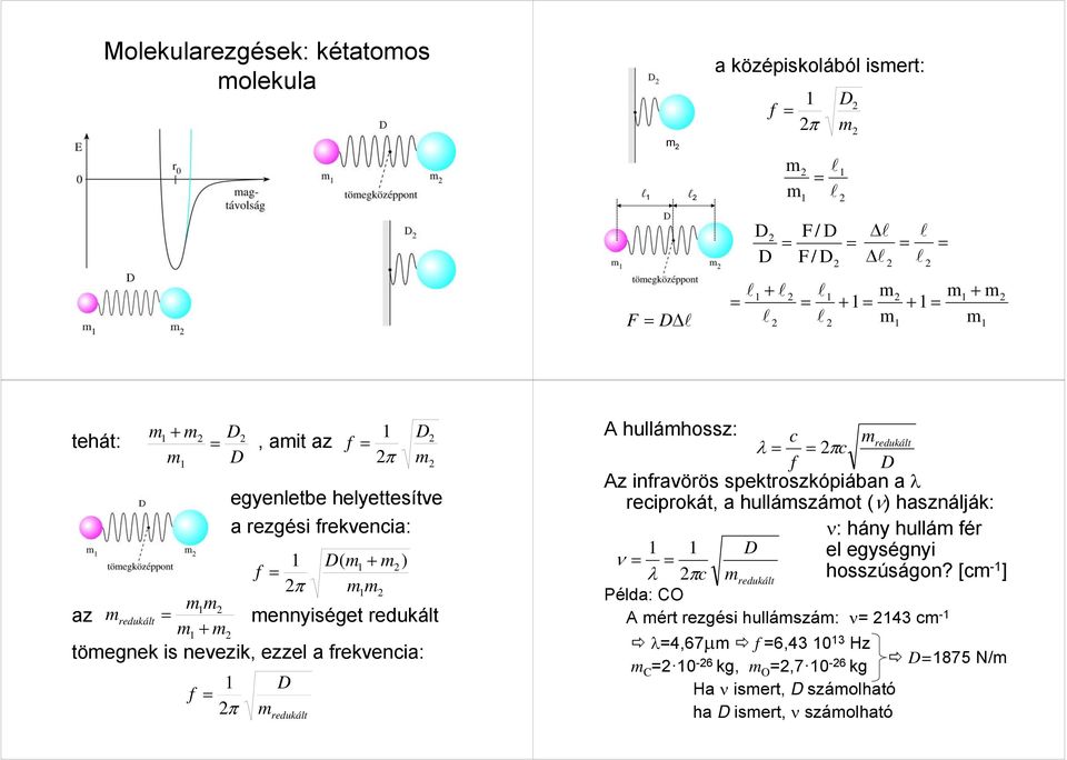 λ πc Az inravörös spektroszkópiában a λ reciprokát, a huászáot (ν) hasznáják: ν ν: hány huá ér e egységnyi hosszúságon?