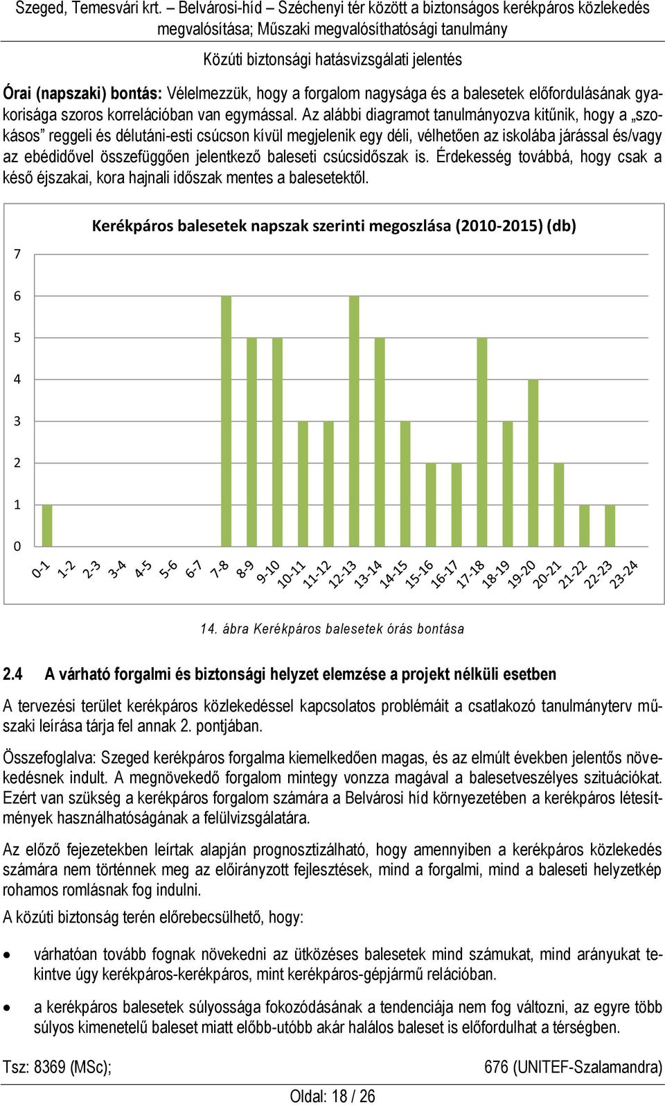 baleseti csúcsidőszak is. Érdekesség továbbá, hogy csak a késő éjszakai, kora hajnali időszak mentes a balesetektől.
