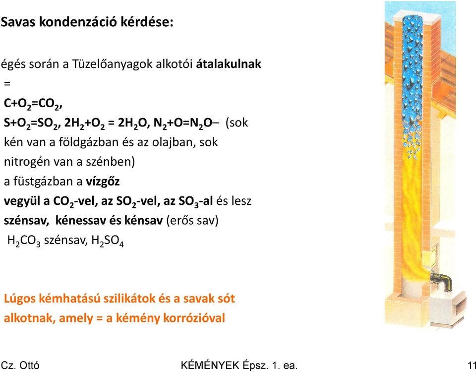 vegyül a CO 2 -vel, az SO 2 -vel, az SO 3 -al és lesz szénsav, kénessav és kénsav (erős sav) H 2 CO 3 szénsav, H 2