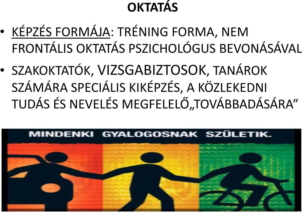 SZAKOKTATÓK, VIZSGABIZTOSOK, TANÁROK SZÁMÁRA