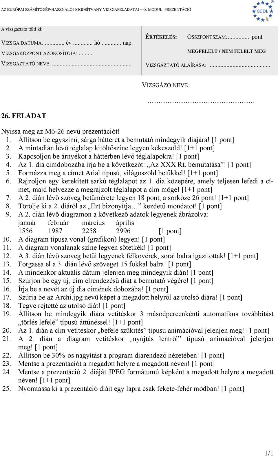 Formázza meg a címet Arial típusú, világoszöld betűkkel! 6. Rajzoljon egy kerekített sarkú téglalapot az 1.