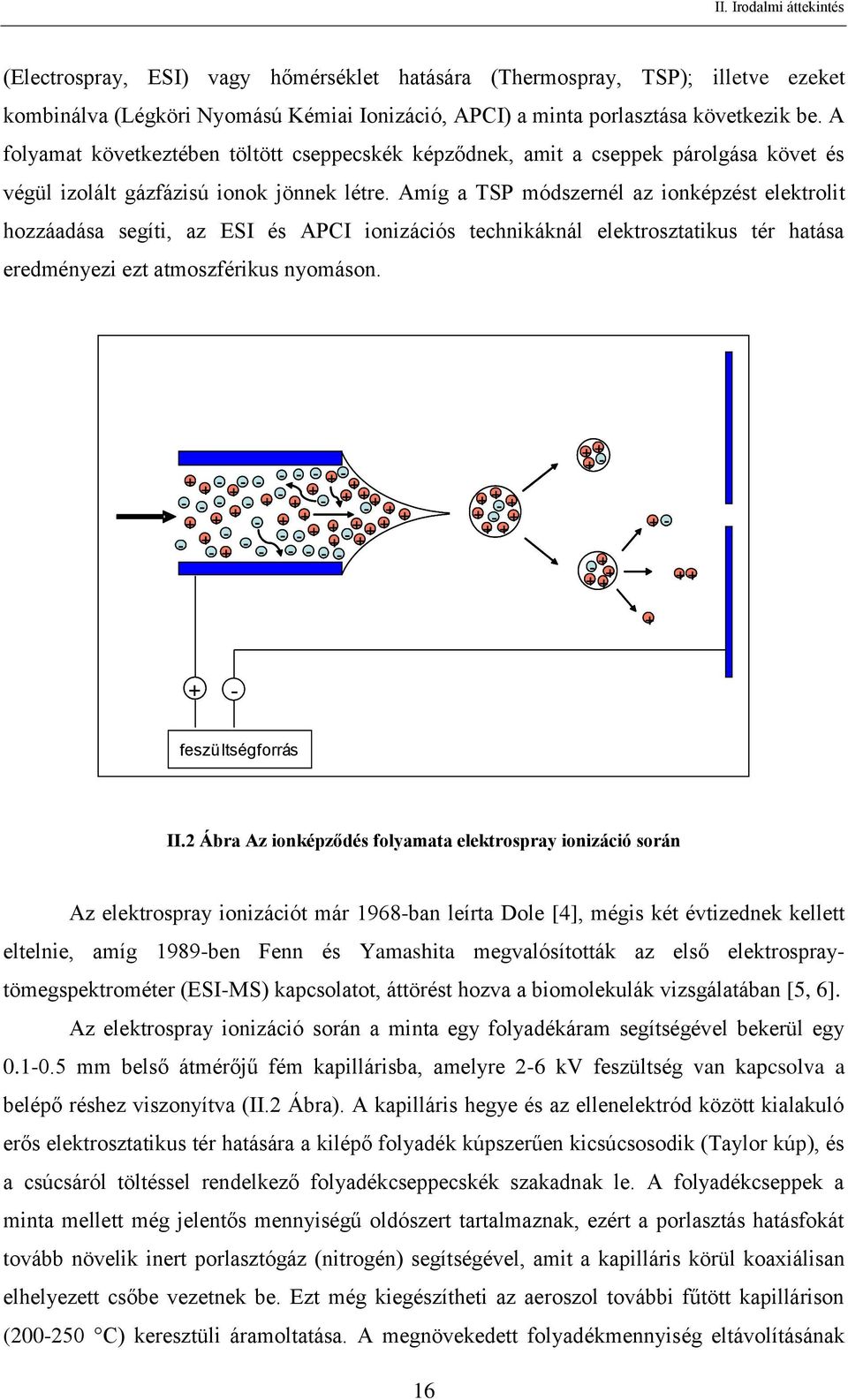 Amíg a TSP módszernél az ionképzést elektrolit hozzáadása segíti, az ESI és APCI ionizációs technikáknál elektrosztatikus tér hatása eredményezi ezt atmoszférikus nyomáson.