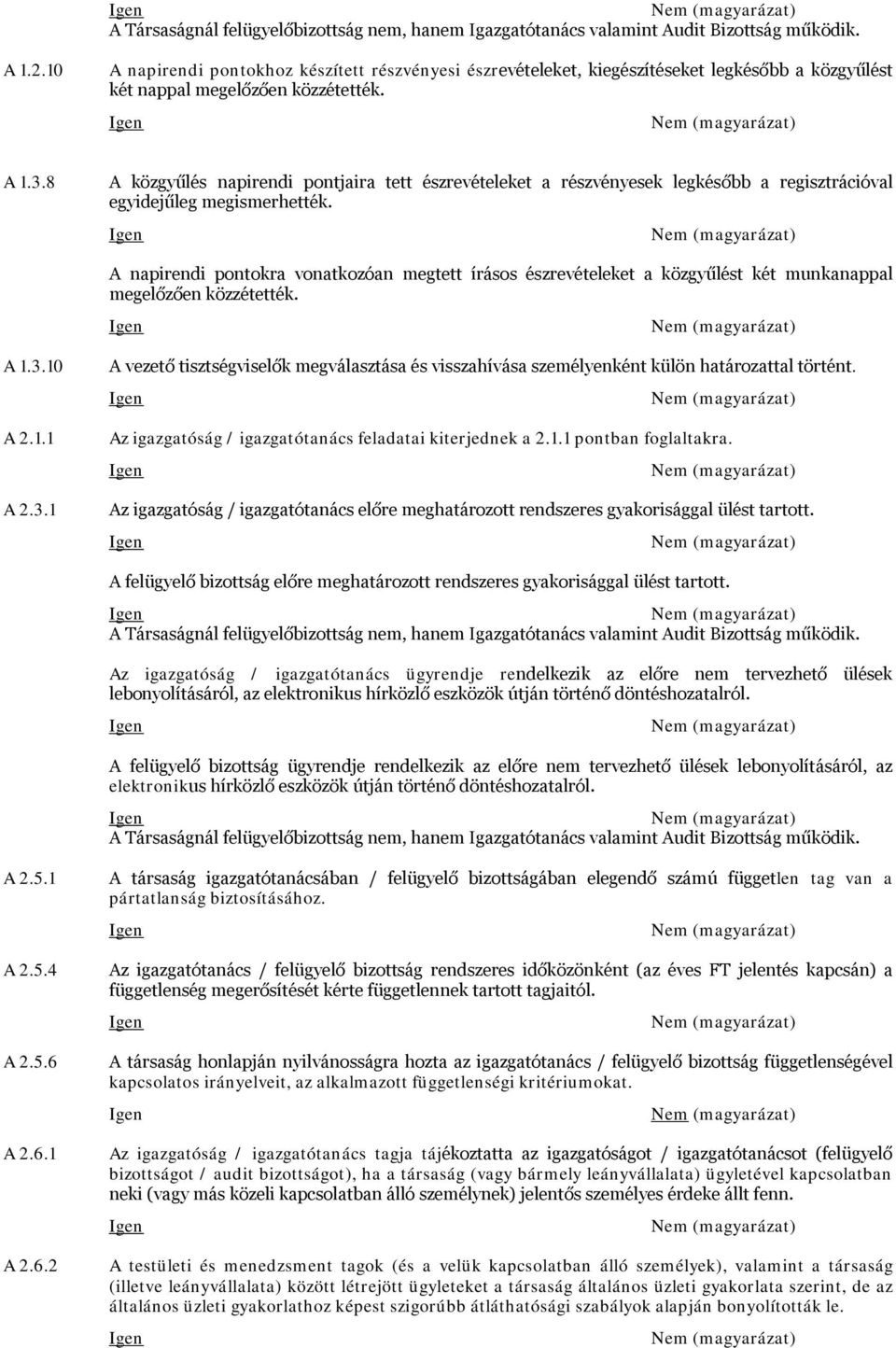 8 A közgyűlés napirendi pontjaira tett észrevételeket a részvényesek legkésőbb a regisztrációval egyidejűleg megismerhették.